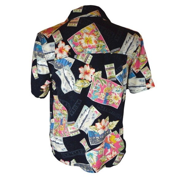 Vintage Island Traders Short Sleeve Button Down Tropical Rayon Shirt, Small - Picture 6 of 8